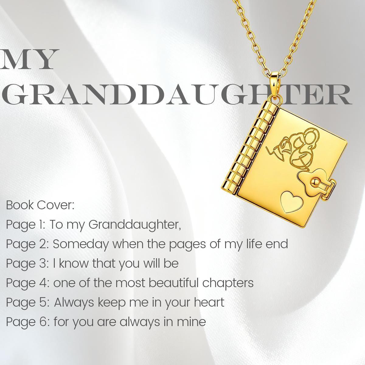 Book Locket Necklace: The Perfect Gift for Daughter/ Mom/ Granddaughter - Sentimental Keepsake for Women, Birthday, Mother's Day, Christmas Photo Pendant