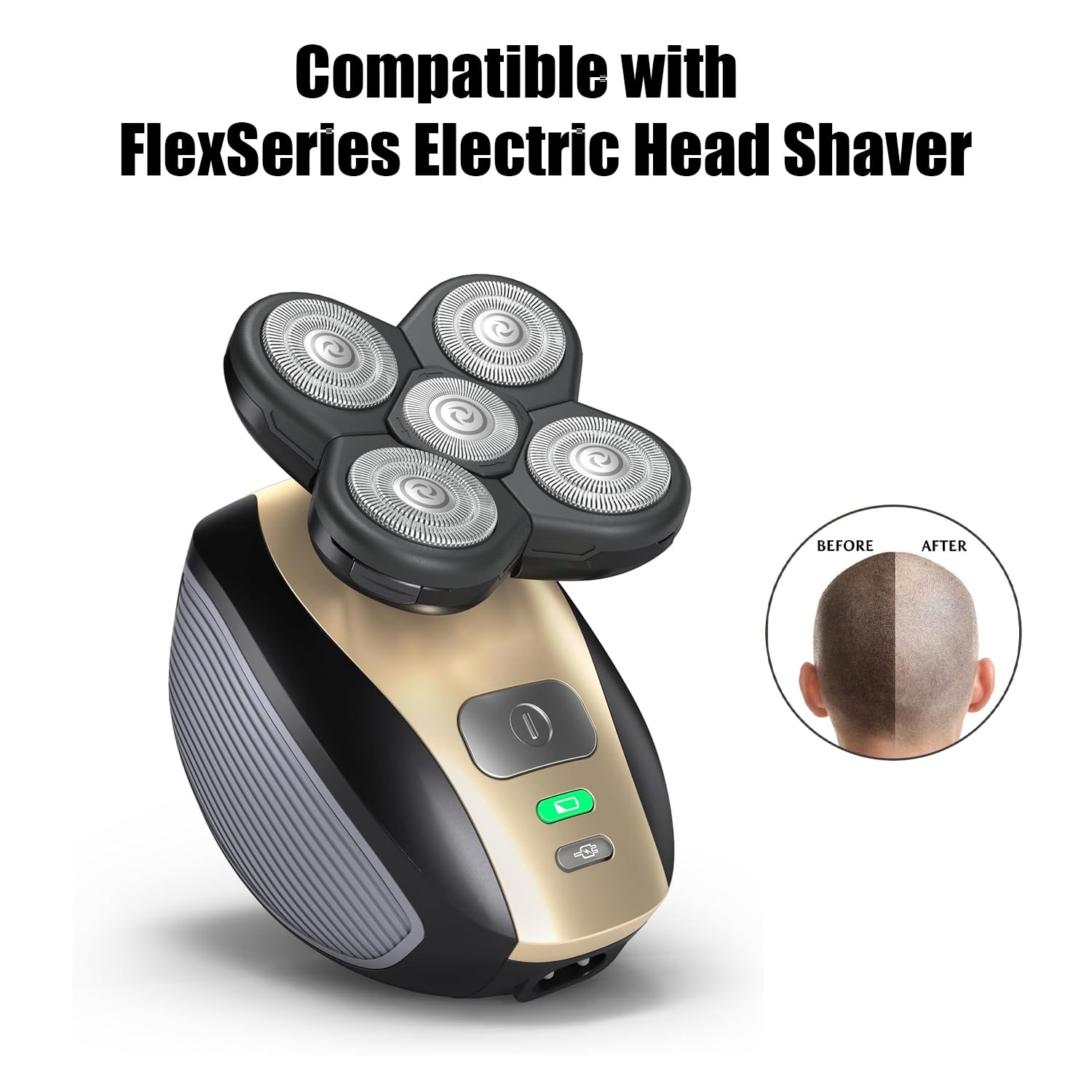 Shaver Replacement Blades Compatible with Freedom Bald Men Head Shaver Kit,5 Head Shaver Heads for Bald Men Head and Face Electric Razor Shaver Replacement