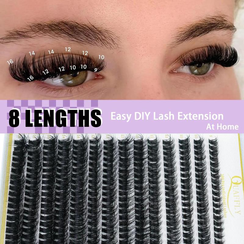 Eyelash Extension Kit, Eyelash Set, 1 Box Individual False Eyelashes with Eyelash Glue & Remover & Tweezers & Headband & Wristband, Eye Makeup Enhancement Tool for Women, Cosmetic