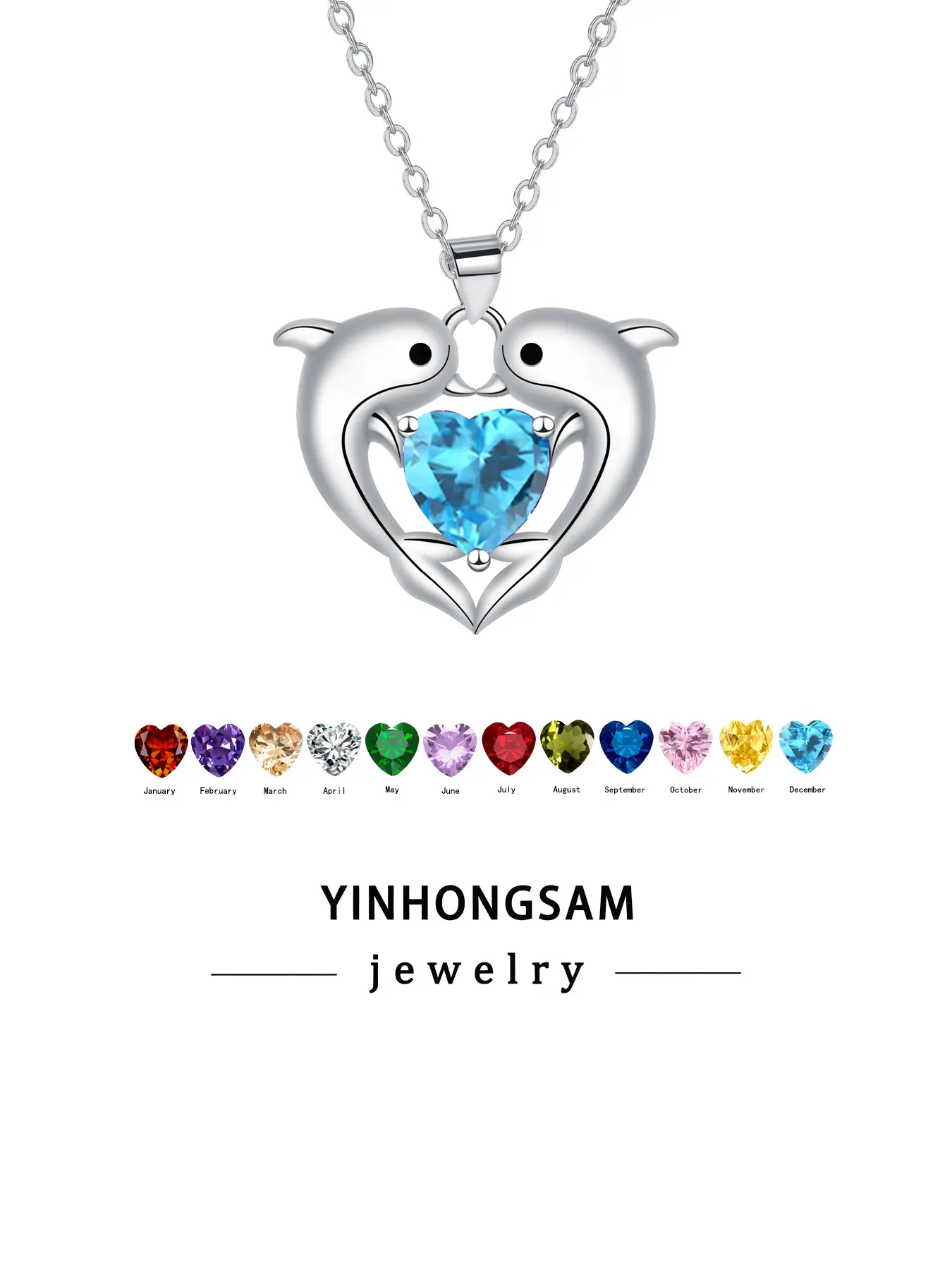 Women's Dolphin Rhinestone Necklace, Zodiac Stone Jewelry, Hypoallergenic Gift Box Set, Perfect for Mom, Friends, Graduation, Birthday