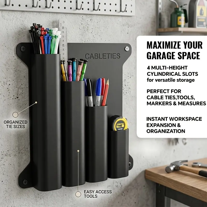 1pc Cable Zip Tie Storage Rack, Wall-Mounted Shelf for Cable Organization, Wall Organizer, Ideal for Home and Garage Storage, Perfect for Racing Trailers and Shops