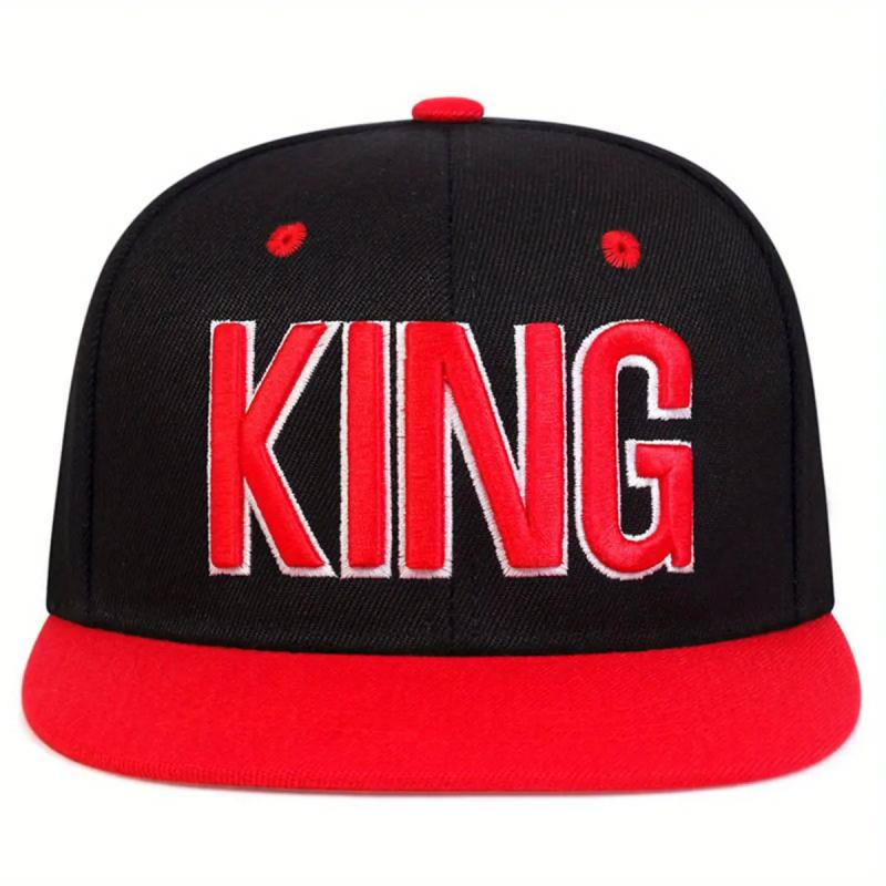 2026 Unisex Letter KING Embroidered Hip-Hop team victory cap Cap, Adjustable Sun Protection Casual Hat for Outdoor Sports, Spring and Autumn Travel, Tourism, Beach Vacation unisex hat