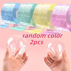 Random Color Series, Large Size, 2 Rolls, 1.97 Inch Wide, 3.94 Inch Long, Glow-In-The-Dark Nano Tape, Reusable, Strong Adhesive, Home Office Classroom Use