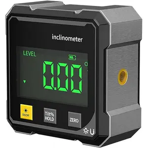 Digital Laser Angle Finder Protractor - 4×90° High Accuracy Inclinometer, Magnetic Base & Large LED Display, USB Rechargeable Level Tool for Woodworking & DIY