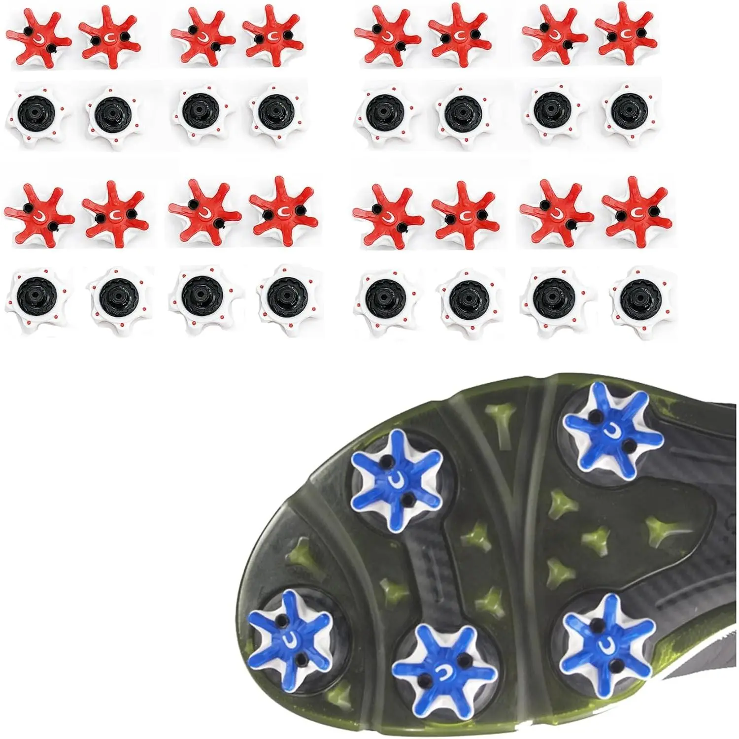 20Pcs Replacement Golf Spikes Soft Shoe Stud Cleats Pins for Golf Shoes