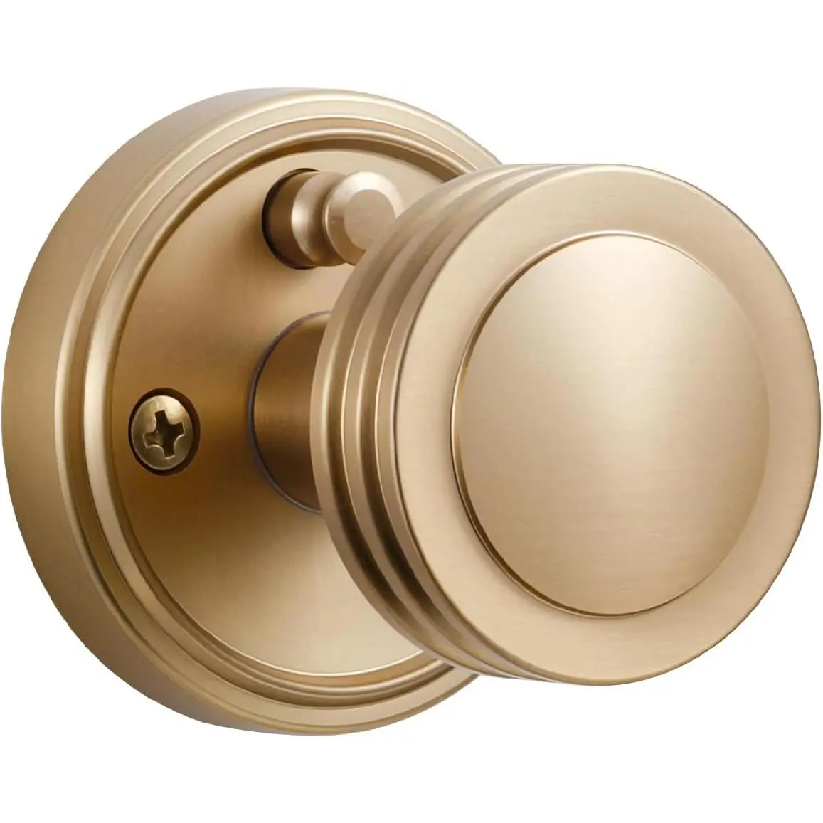 1 Pack Champagne Bronze Door Knob  Door Knobs Door Handle Interior Door Knobs with Lock for Bedroom and Bathroom Zinc Alloy