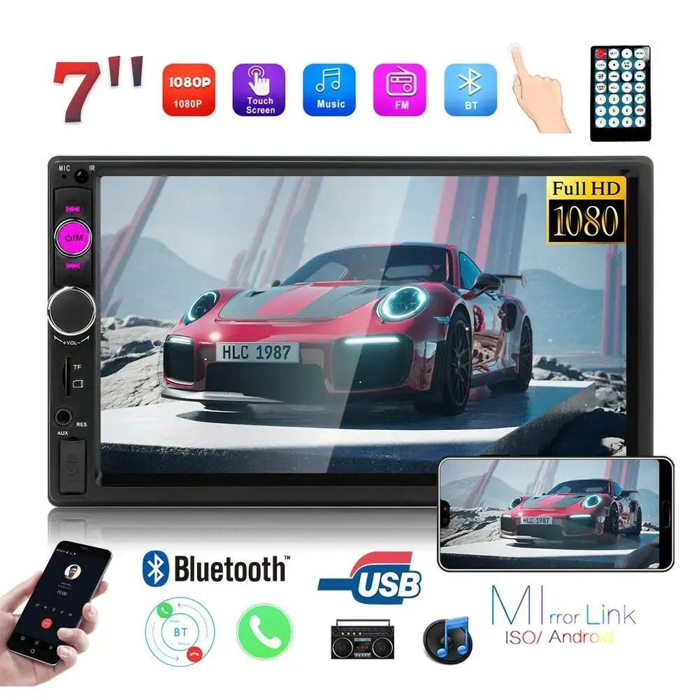 7 Inch Dual Core Touchscreen Car Mp5 Player, Bluetooth-compatible + Fm Radio, Supports USB Playback, Abs Enclosure Material, Ideal for In-Car Entertainment