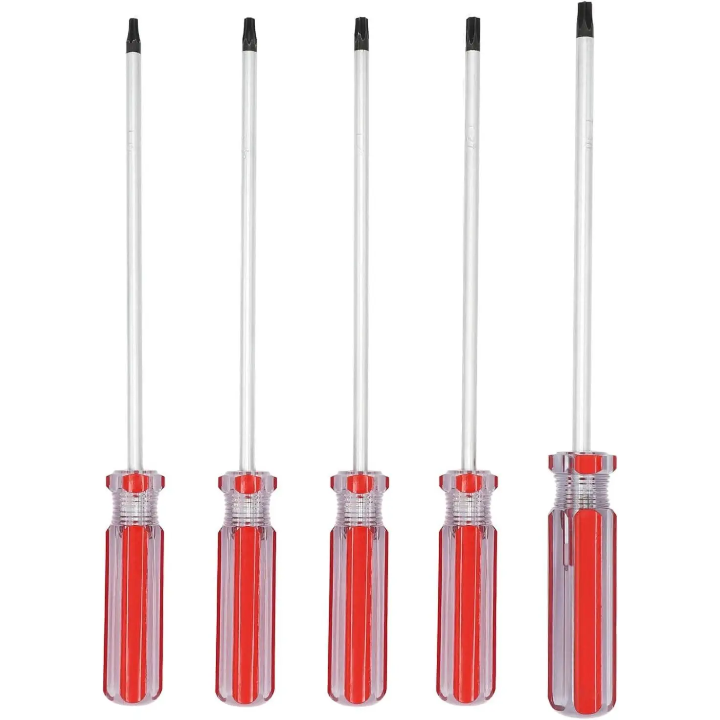T15 T20 T25 T27 T30 Torx Screwdriver Set, 6-Inch Magnetic Star Bit Screwdrivers for Computer, Automobile & Home Appliance Repair, 5-Piece