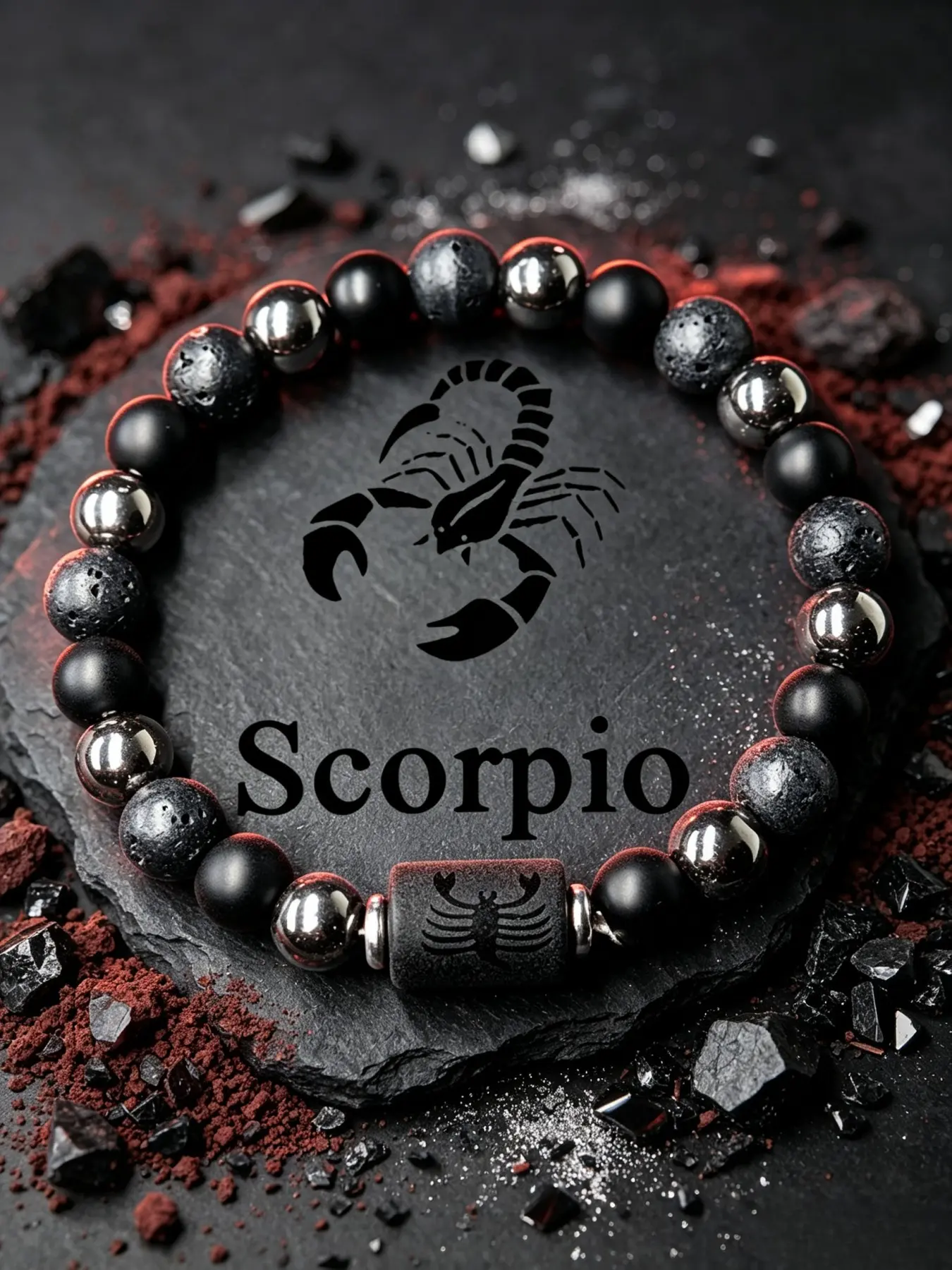 Engraved 12 Horoscope Bead Bracelet Series, Retro Grey-Tone Stone Zodiac Bracelets , lightweight and comfy for long-time wear, thoughtful birthday gift for every zodiac-sign friend