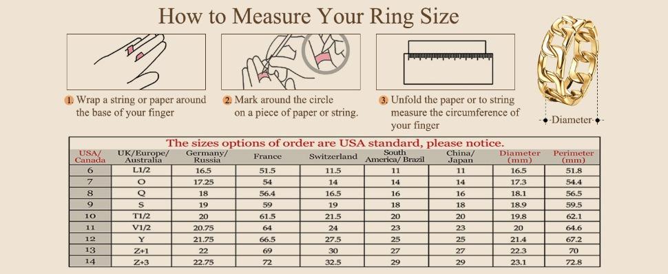 FUNRUN 3Pcs 14K Gold Plated Rings for Men Women Chunky Cuban Link Ring Size 7-15