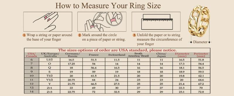 FUNRUN 3Pcs 14K Gold Plated Rings for Men Women Chunky Cuban Link Ring Size 7-15