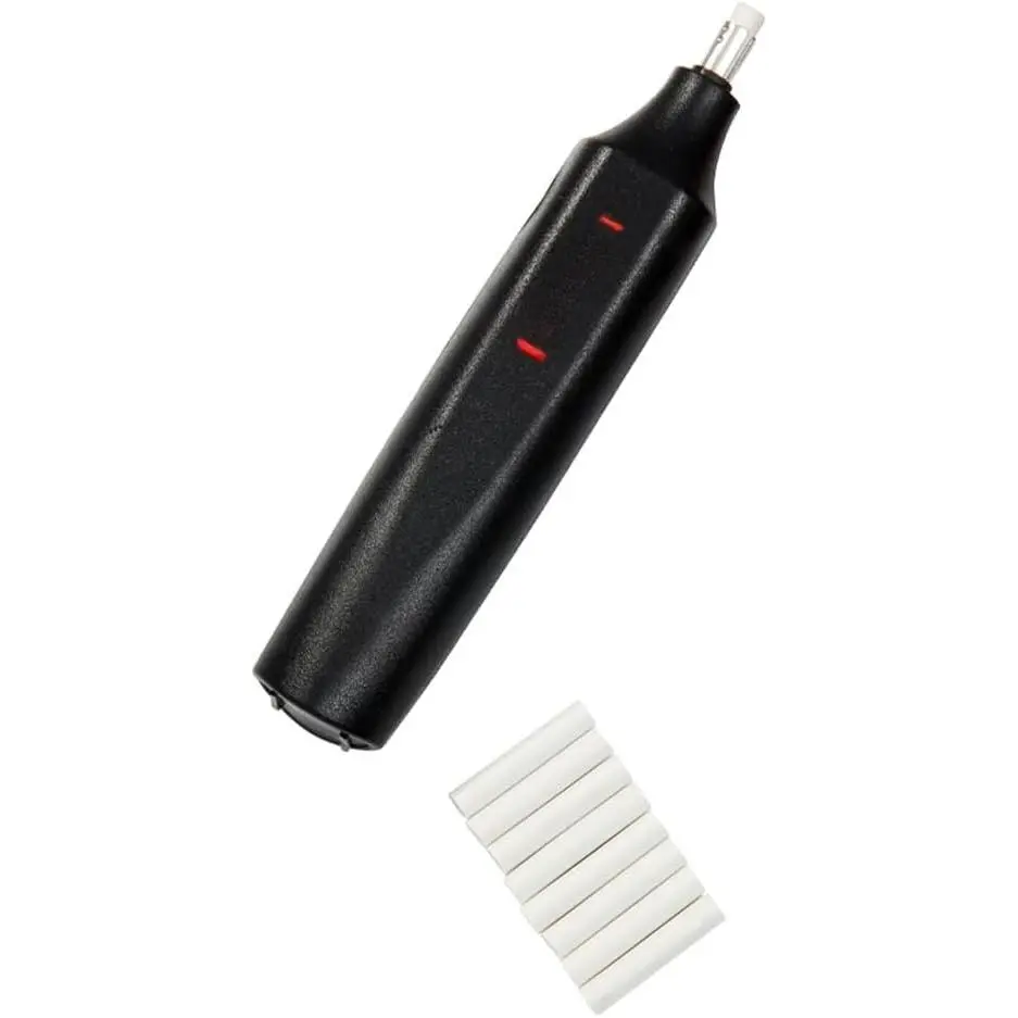 Electric-Operated Eraser with Precision Erase, Replaceable Tip, AAA Battery Requirement, Small Area Fix, Top-Mount Switch - Artist Drawing Tool, Office Stationery Writing & Correction Art Supply (2301931), Includes 8 Tips, Requires Aaa