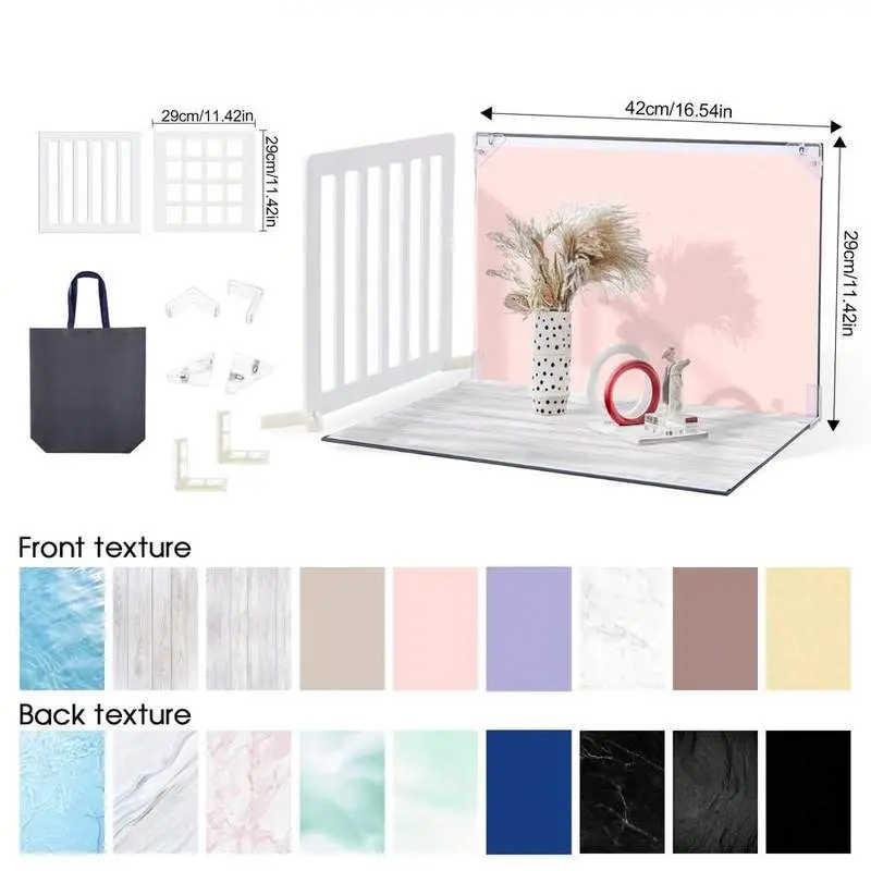 9 Piece Photography Background Boards 18 Patterns Cardboard Tabletop Background Suitable for Jewelry Food and More Includes Storage Bag Small Size 40 x 29 cm Jewelry Display Pattern Background Cardboard Background Jewelry Making