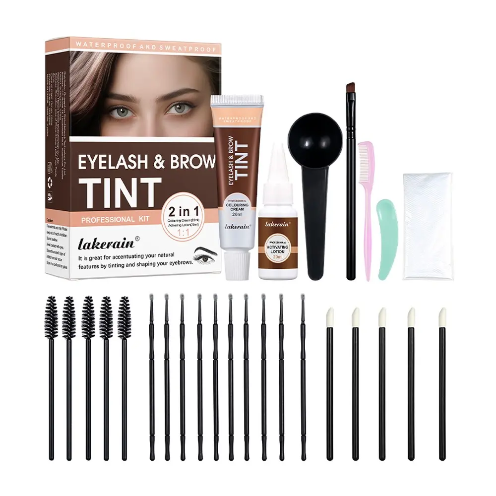 Lakerain Eyelash Lift Tint on Brow Kit, Cross-Border Bestseller, Eyelash Curling and Brows Coloring Set, Hot Selling Beauty Product