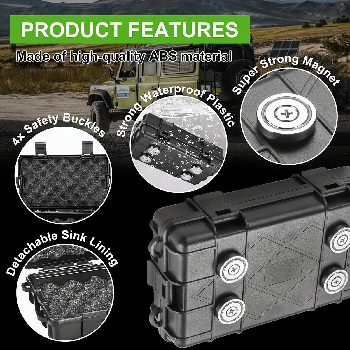 Magnetic Tool Box, Waterproof Magnetic Storage Box, Portable Storage Box for Outdoor Camping Hiking, Home Organizer for Car Key
