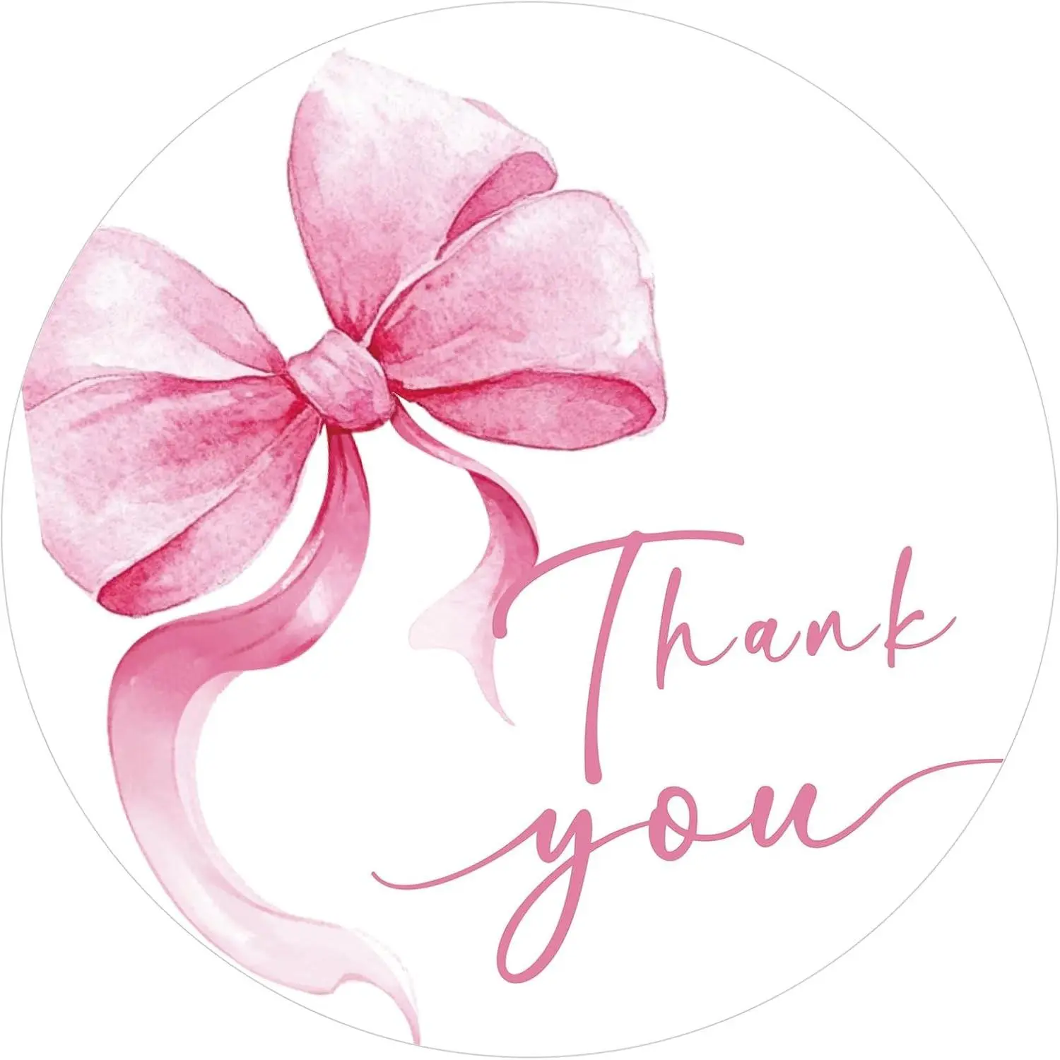 Bow Thank You Stickers - Pink Thank You Stickers for Small Business 480Pcs 1.5In Thank You Sticker for Packaging Self Adhesive Thank You Party Favor Seal Label Sticker for Baby Shower Birthday