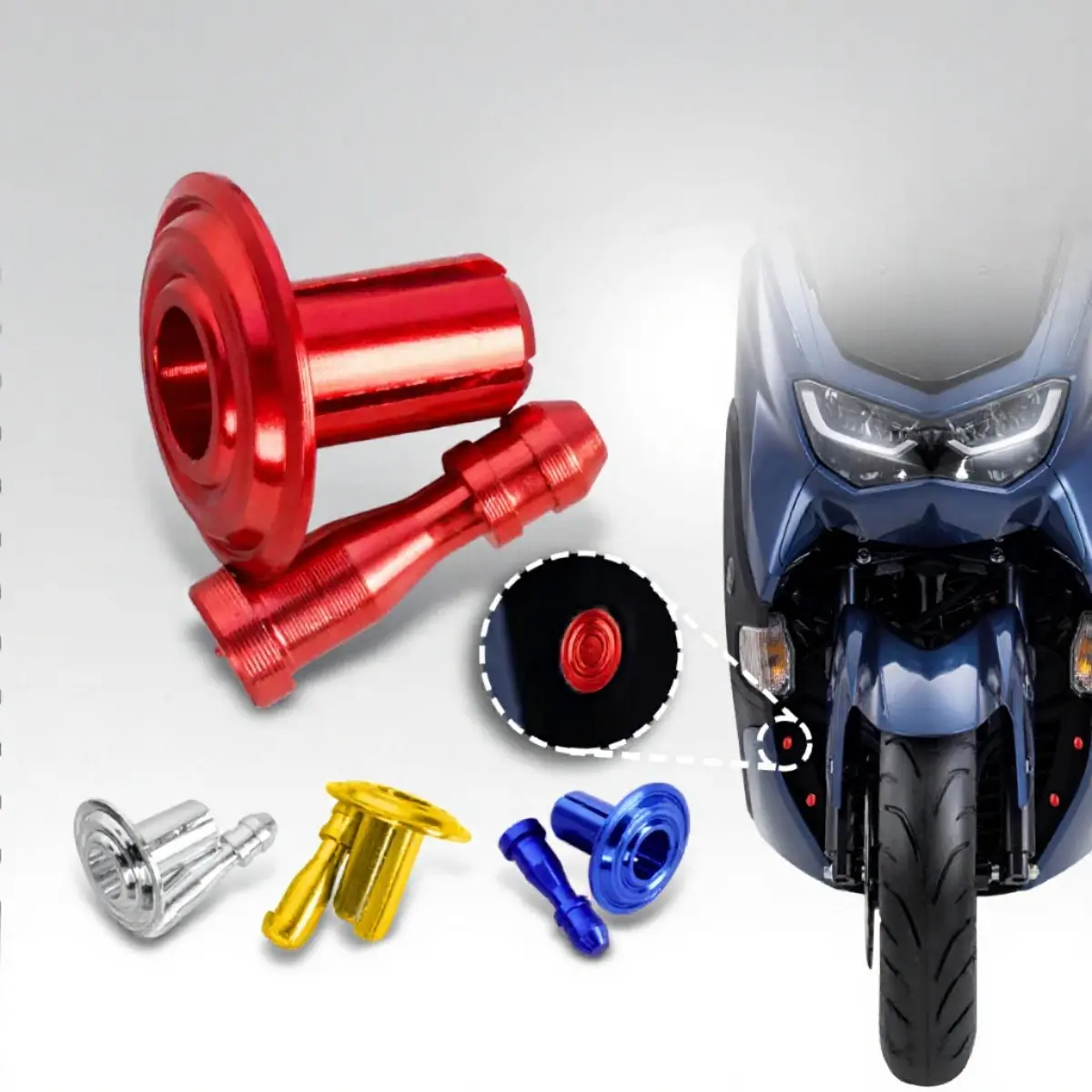 6pcs Motorcycle Aluminum Press-Button Rivets, Alloy Clip Mod Kit, Noise-Free Panel Fixing Accessories, Colorful Replacement Decorative Screws, Aesthetics