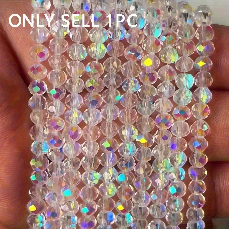 Rainbow-colored shiny glass flat beads - Multi-sided cut DIY necklaces, bracelets, earrings beads - Durable handmade craft materials, with color-changing effect, necklace beads, Bead Mix, Mixed Beads, Decorative Beads
