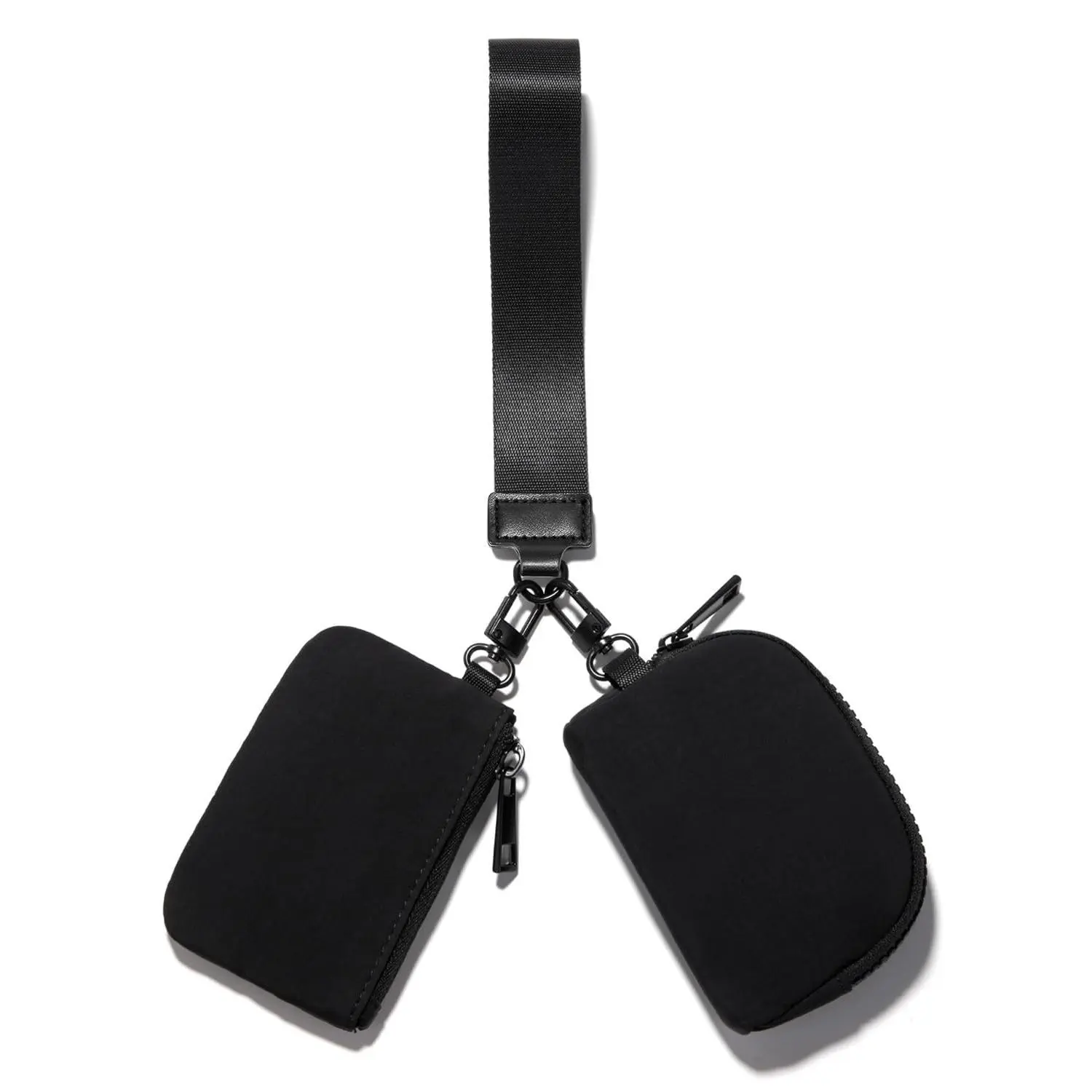 Women's Minimalist Mini Zip-Around Keychain Wristlet Wallet - Small Portable Nylon Wristlet, Dual Pouch, Detachable Coin Purse Pocket, Durable Multi-Functional Zipper Wallet for Travel, Outdoor Use, Durable Wallet