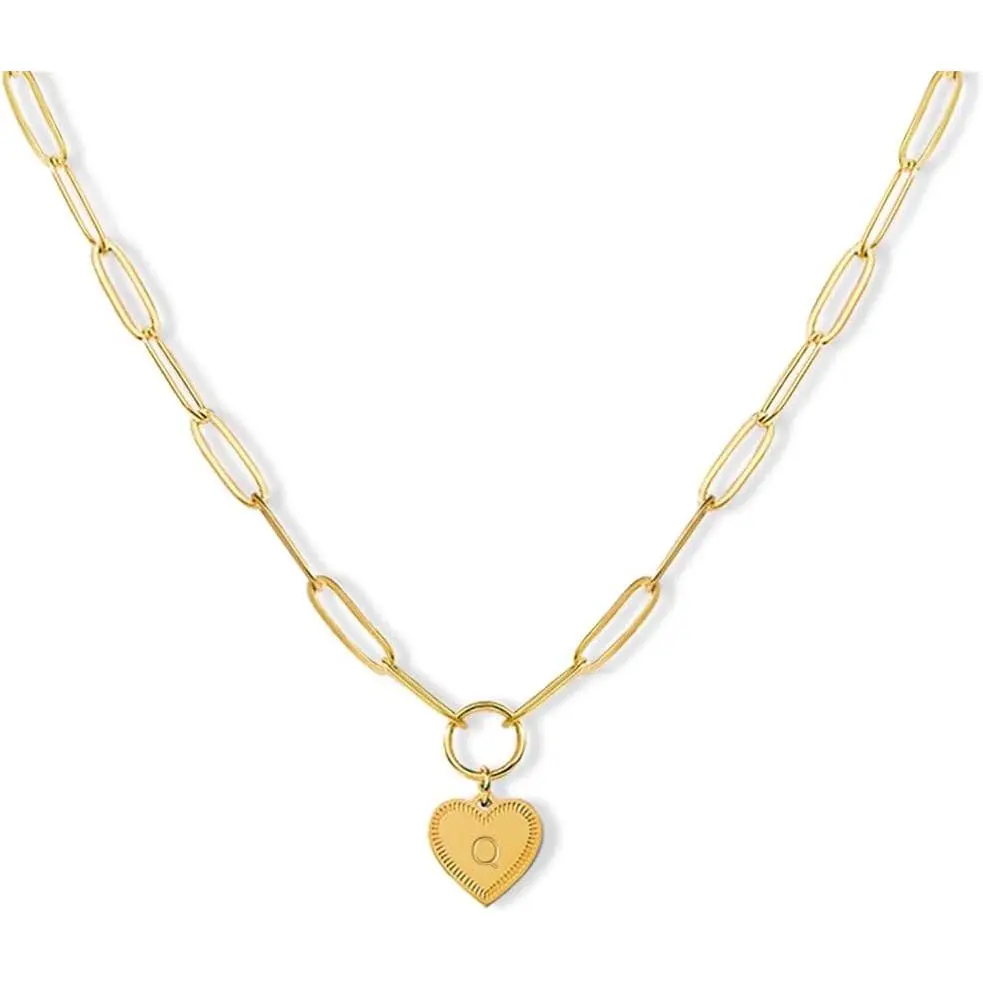 A-Z Initial Necklace Heart Initial Pendant Necklaces Letter Choker Necklace For Women Birthday Valentine's Day Mother's Day