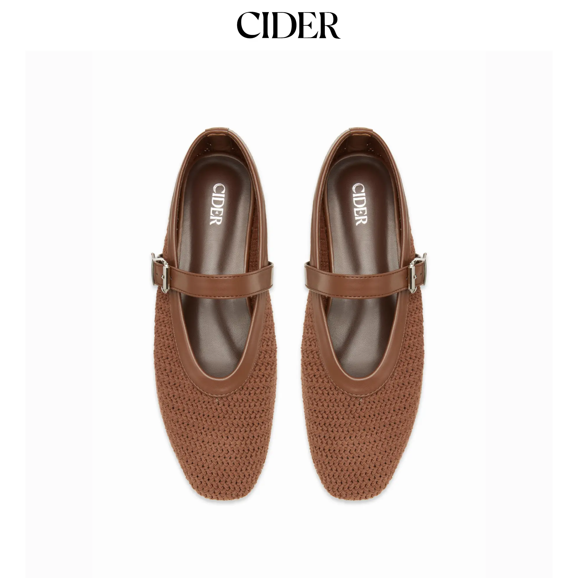 Cider WOVEN STRAP MARY JANE FLATS SohoChic