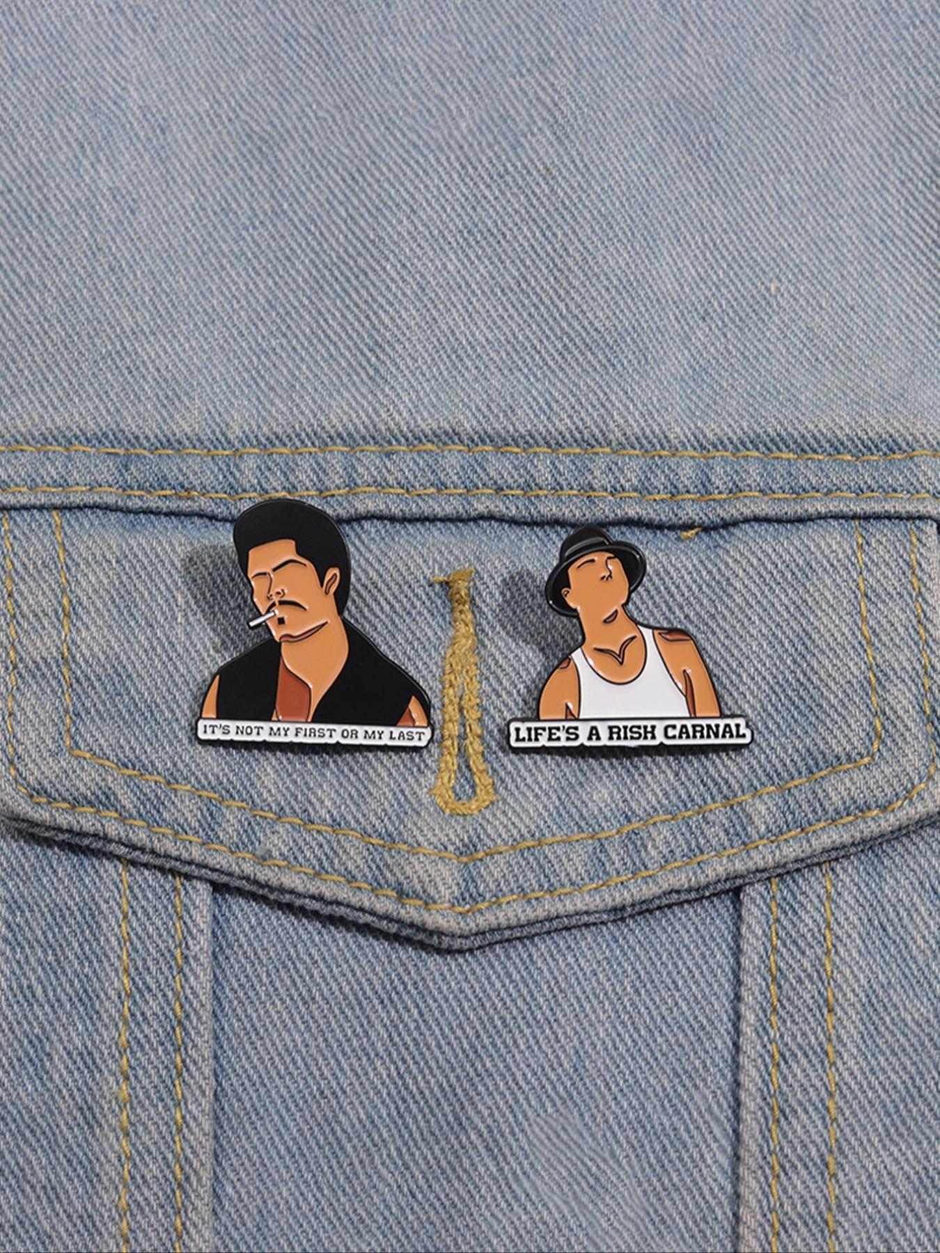 Cartoon Character Brooch, Fashion Men Alloy Badge for Daily Clothing Decor, Trendy All-match & Exquisite Brooch for Birthday Gift, Durable Metal Pins