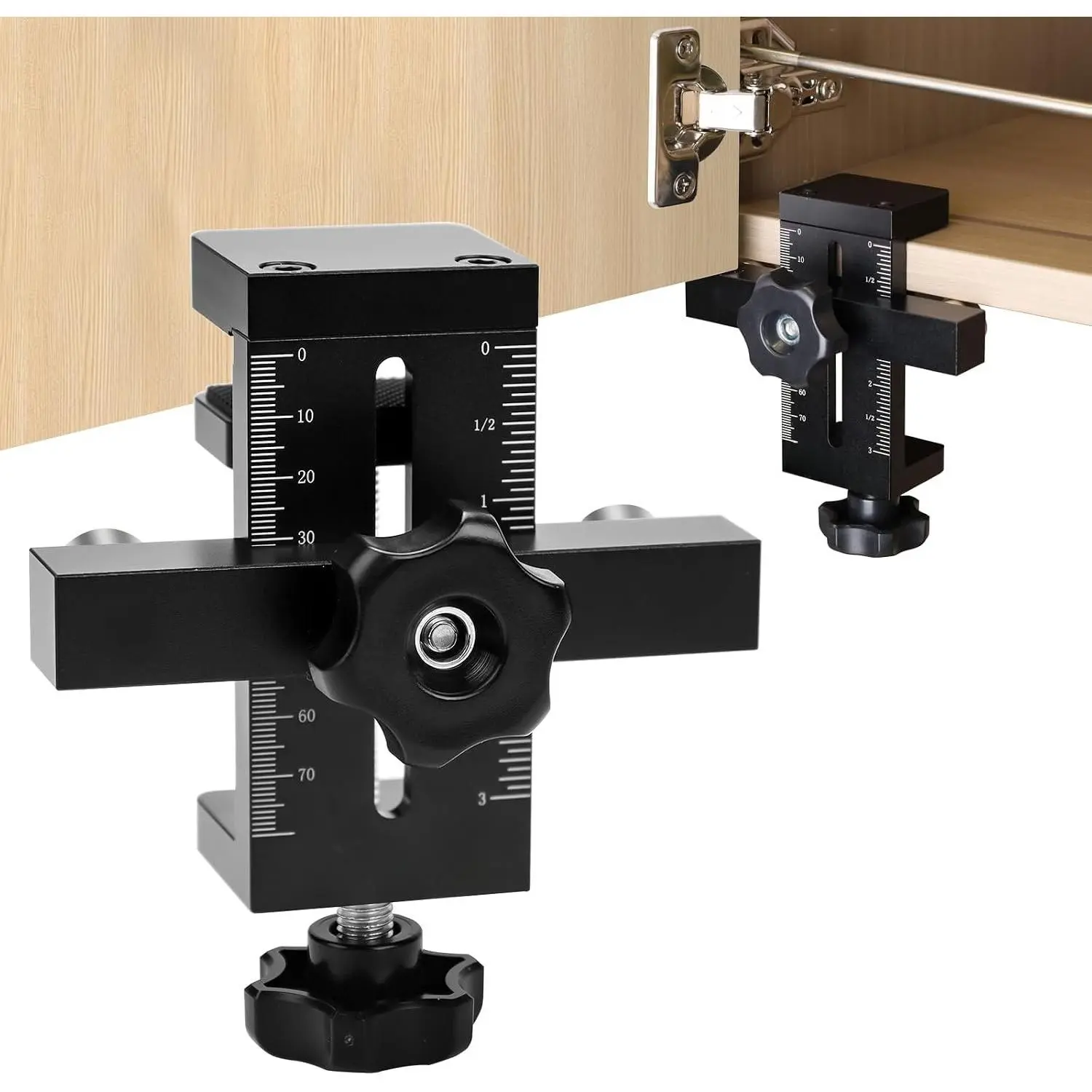 Cabinet Door Mounting Jig with Quick  Positioner,Adjustable Cabinet Door Installation Positioner,Cabinet Door Positioning Tool Jig for Installing Frameless or  Frame Cabinet Doors