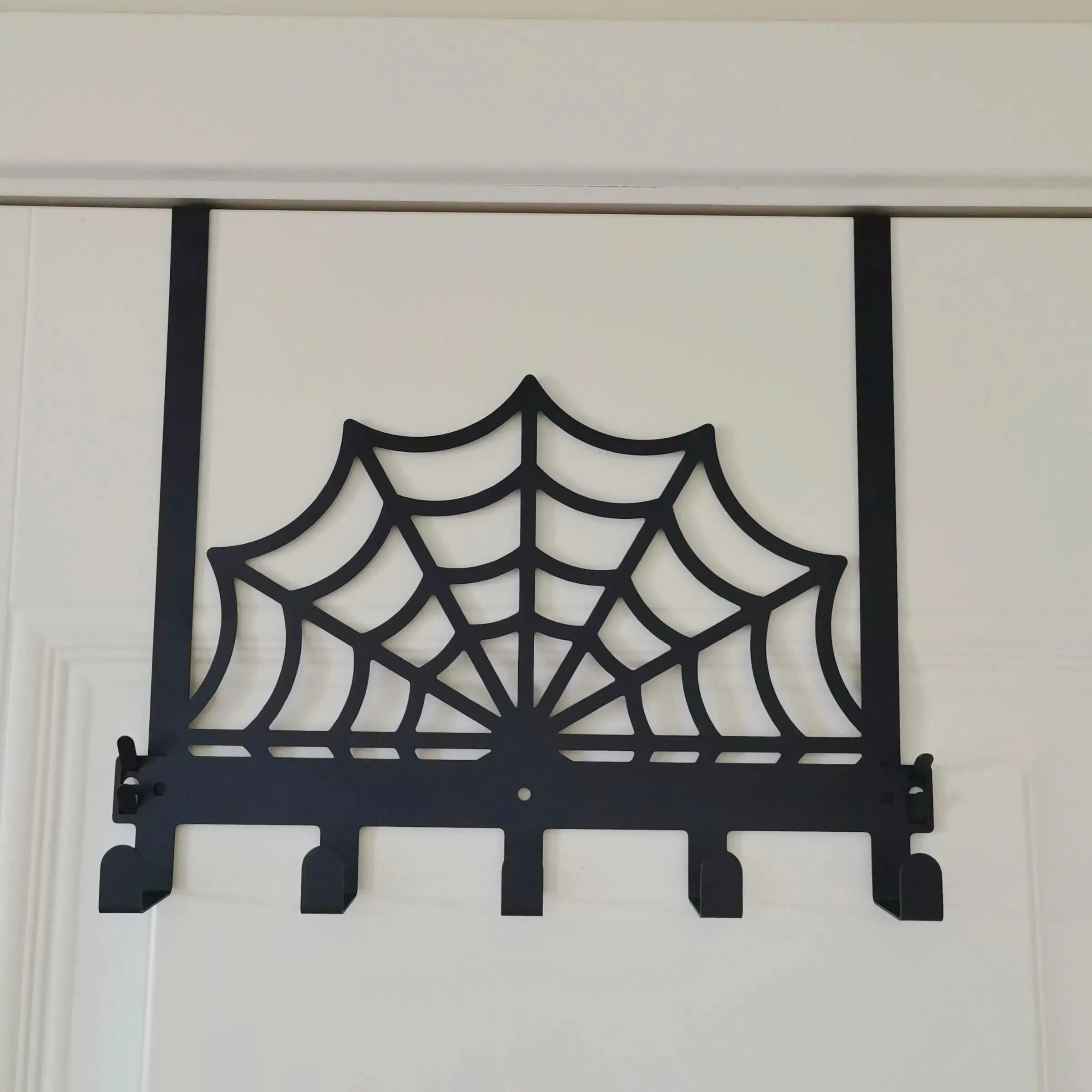 Iron Art Spider Web No Drill Door Hook, Door Hanging Organizer, Stylish Home Storage for Bathroom & Bedroom, Versatile Coat Rack for Efficient Organization, Metal Organiser Hook