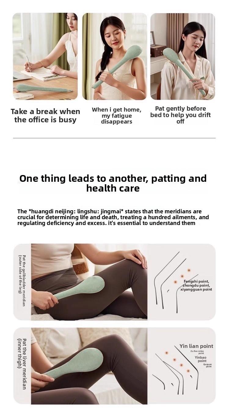 Meridian massage stick, health care tapping device, back and shoulder massager, moxa massage hammer, traditional Chinese medicine meridian stick for unblocking meridians