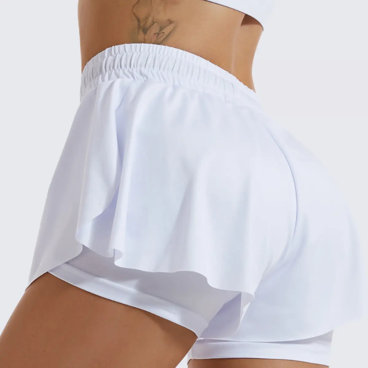 Womens Athletic Workout Shorts, High Waisted 3 Inch Split Dolphin Running Shorts with Breathable Mesh Liner, 2 in 1 Anti-Chafing Lined Shorts for Yoga Gym Track Outdoor Training Activewear Shorts Athletic Sports Shorts