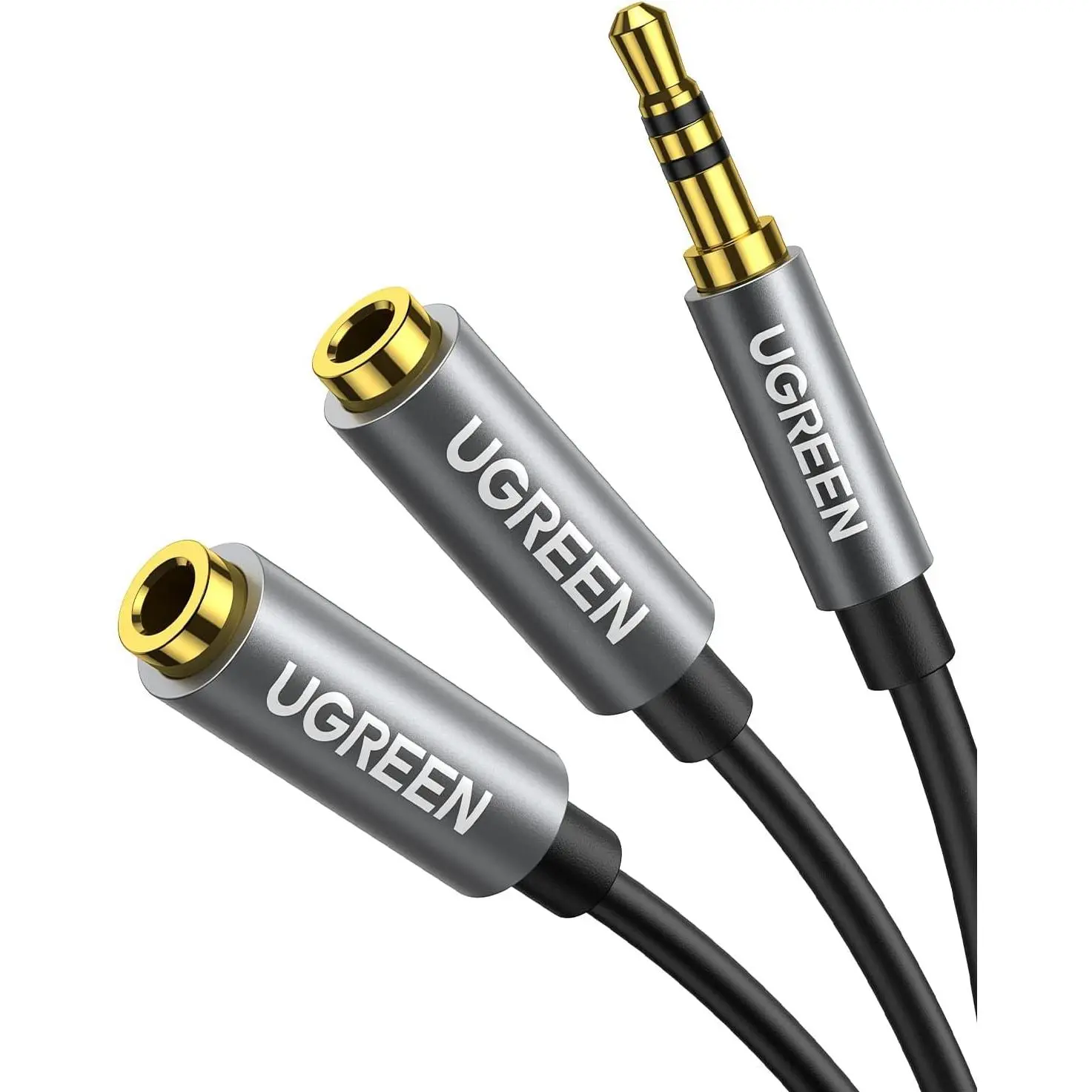 Headphone Splitter 3.5mm Audio Y  Male to  Female Adapter | For  Sharing, Hi-Fi Stereo Sound,  Alloy Shell, 24K -Plated, For Phone PC Headset, 7.87", Audio Output Only