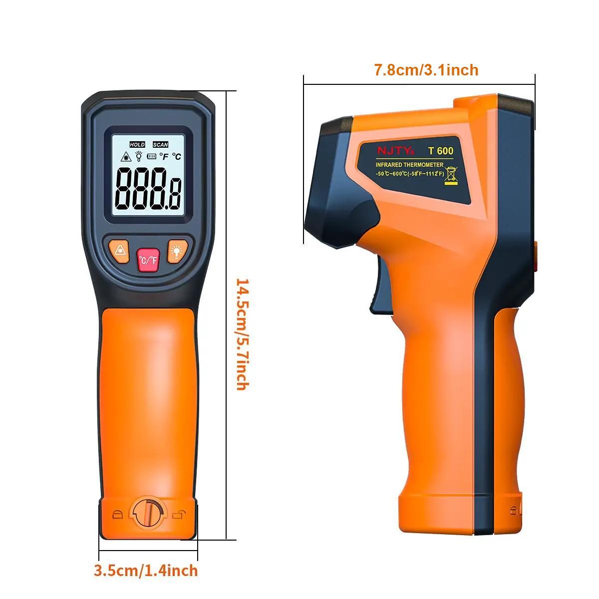 NJTY Infrared Thermometer, Handheld Temperature Measuring Tool, Laser Surface Temperature Reader, Multifunctional Industrial Temperature Meter for Home Repair