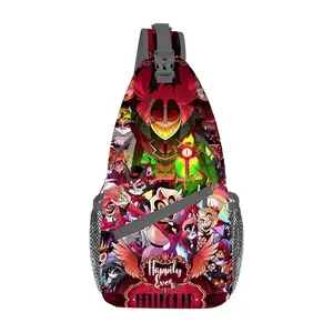 Hazbin Hotel Crossbody Bag Chest Sling Bag for Kids Teens Casual Shoulder Travel Bag