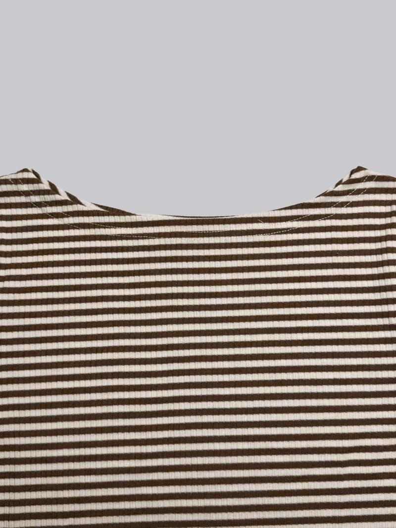 Valentine's Day Women's Casual Striped Slim Fit Long Sleeve T-Shirt, Comfortable Ladies Top for Daily Wear, Stylish and Versatile Design