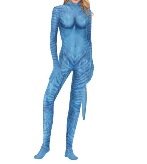 Avatar Halloween Costume For Adult Women Men  Avatar The Way of Water Tail Bodysuit Cosplay Alien Costume Birthday Party Clothes
