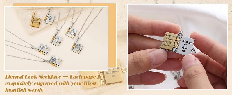 My Love Flip Book Necklace for Couples – Mini Storybook Pendant with It’s You It’s Always Been You Quote, Meaningful Romantic Jewelry, Perfect Anniversary or Valentine’s Day Gift