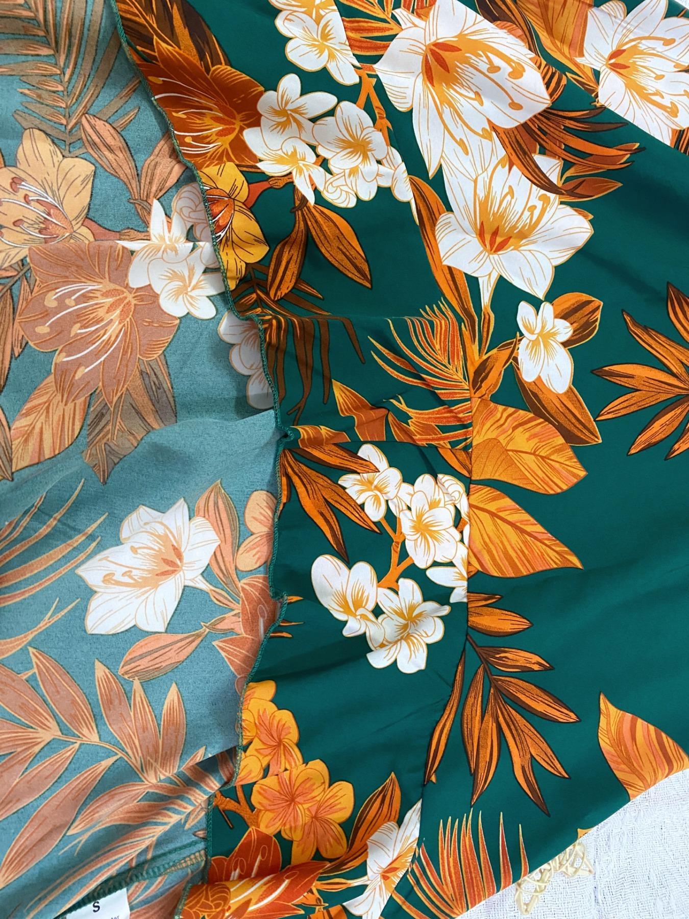 Women's Floral Print High Low Hem Skirt, Boho Ruffle Trim Elastic Waist Short Skirt for Beach Holiday Vacation, Ladies Summer Clothes, Boho Fashion Skirt, Womenswear