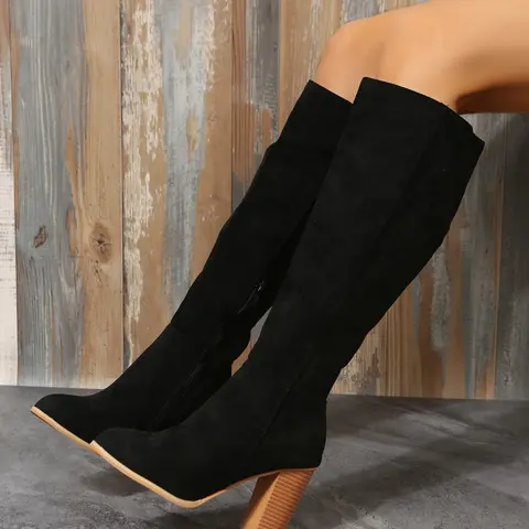 Women's New Style High Heel Boots, Colors, Textile Upper Rubber Sole, Fall Winter Fashion Sexy Elegant Outdoor Shoes