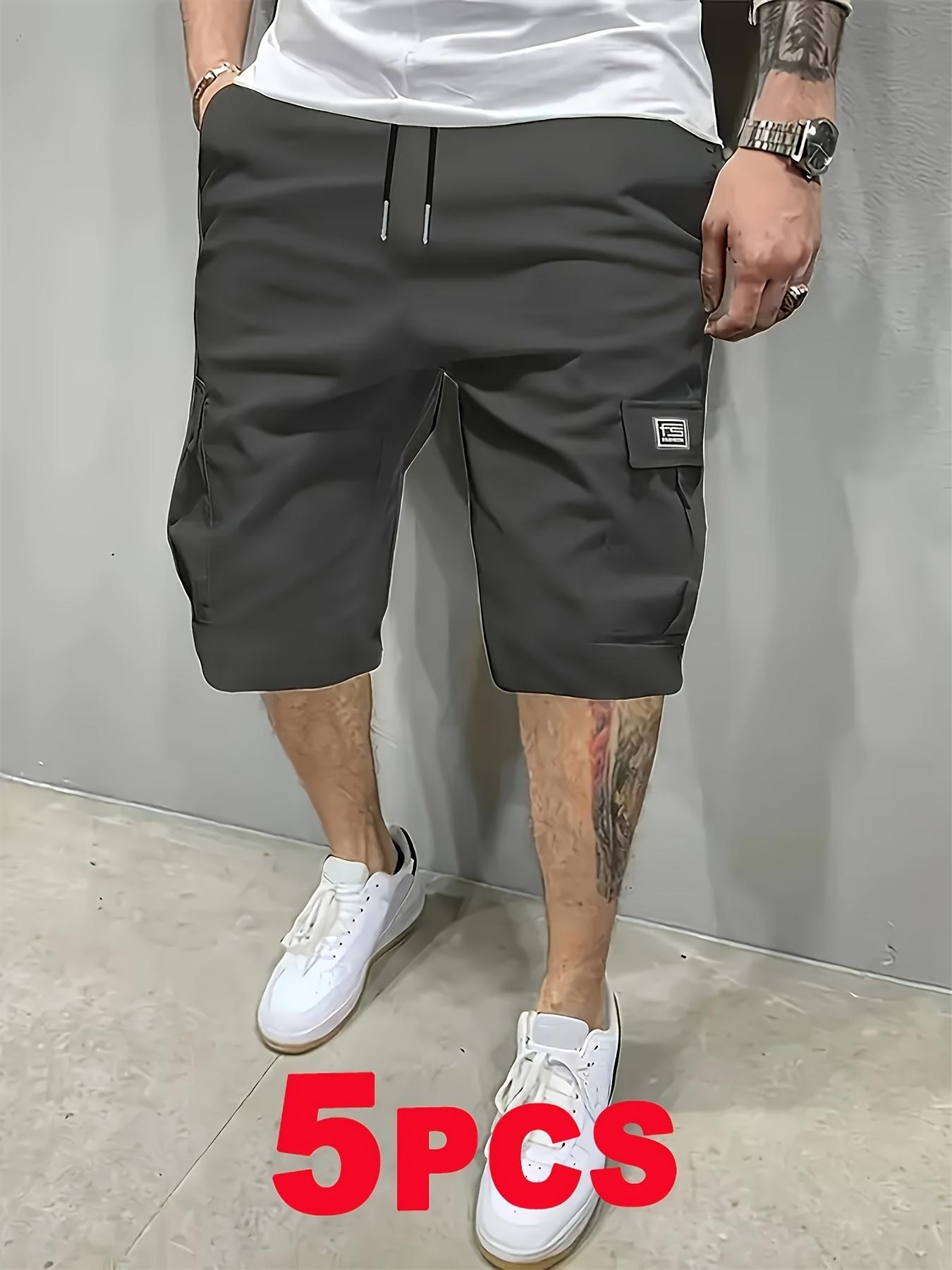 Men’s 5-Pack Lightweight Cargo Shorts, Summer Trendy Casual Shorts, Multi-Pocket Design, Durable Fabric, Anti-Pilling, Wear-Resistant, Tear-Resistant, Comfortable and Breathable, Stylish and Versatile, Suitable for Outdoor Leisure Menswear