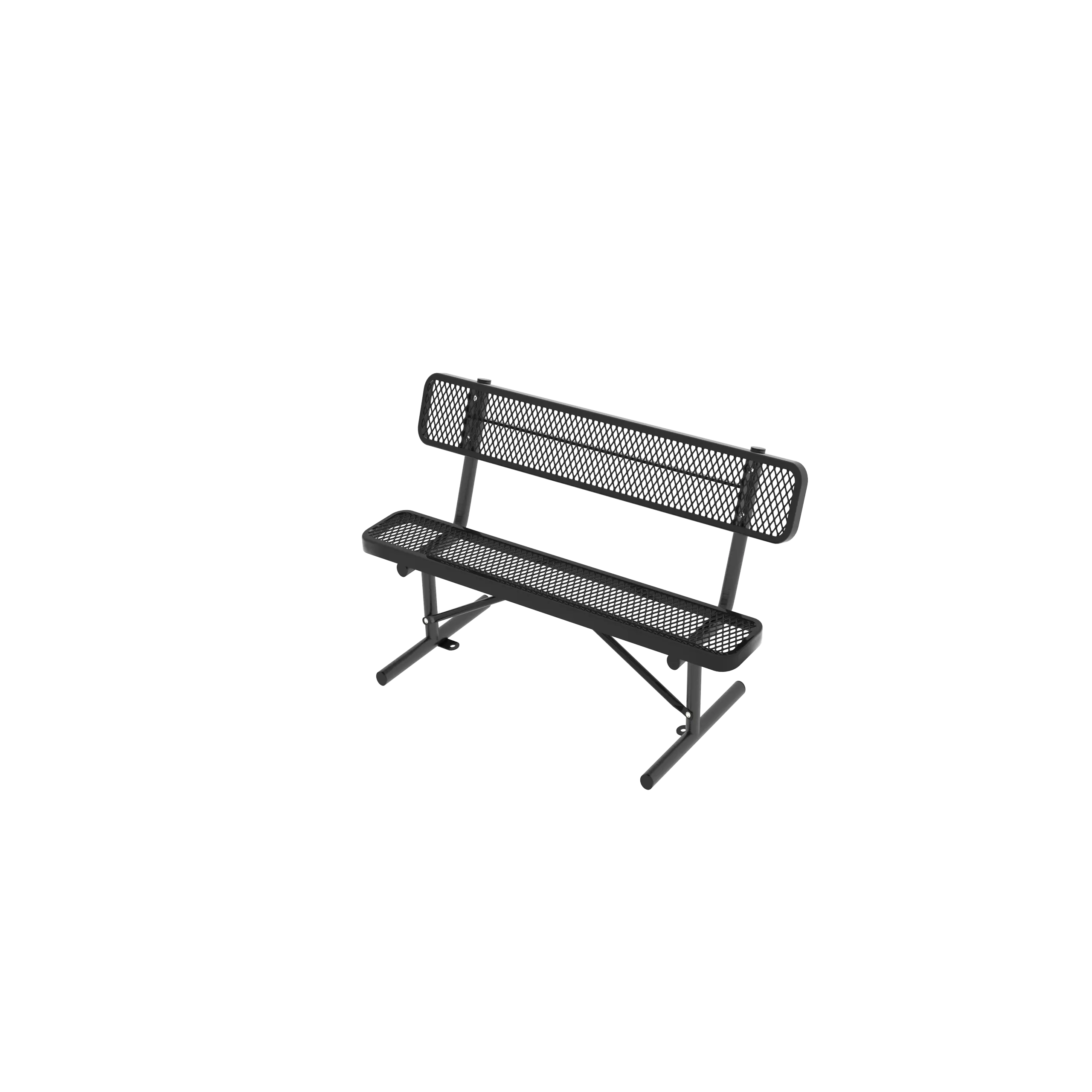 ARCH Heavy-Duty 4ft Outdoor Metal Park Bench with Backrest - All-Weather Rust-Proof Steel Seat, Ergonomic Multiple Seats for Yard Deck, Black Metal Benches for Commercial Portable Seating, Amber/Black Options, Sohochic