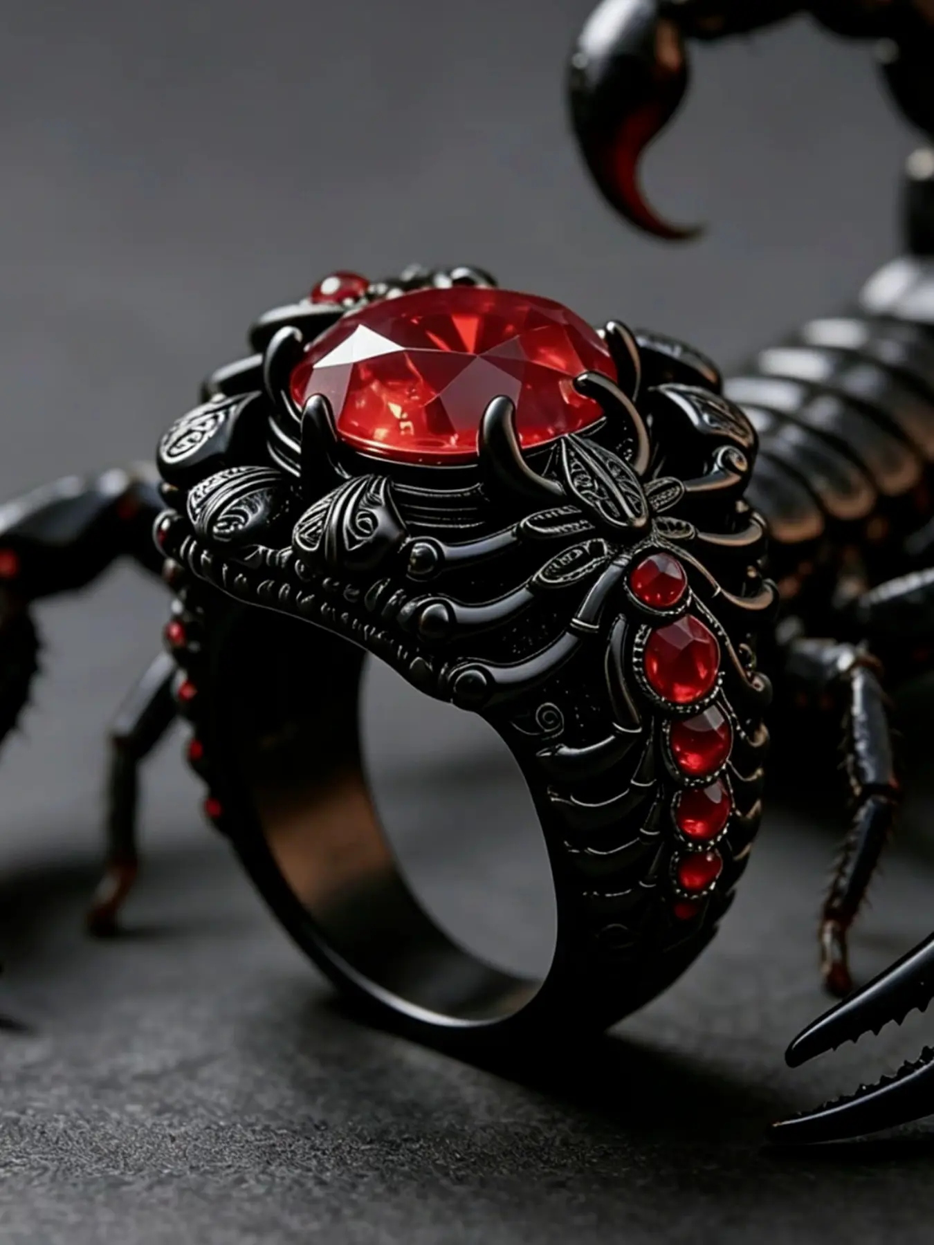Men's Dark Punk Scorpion Gun Ring, Vintage Gothic Style, Bold Design, Versatile Streetwear Party Ring, Unique Fashion Accessory, Dark Aesthetic Rings