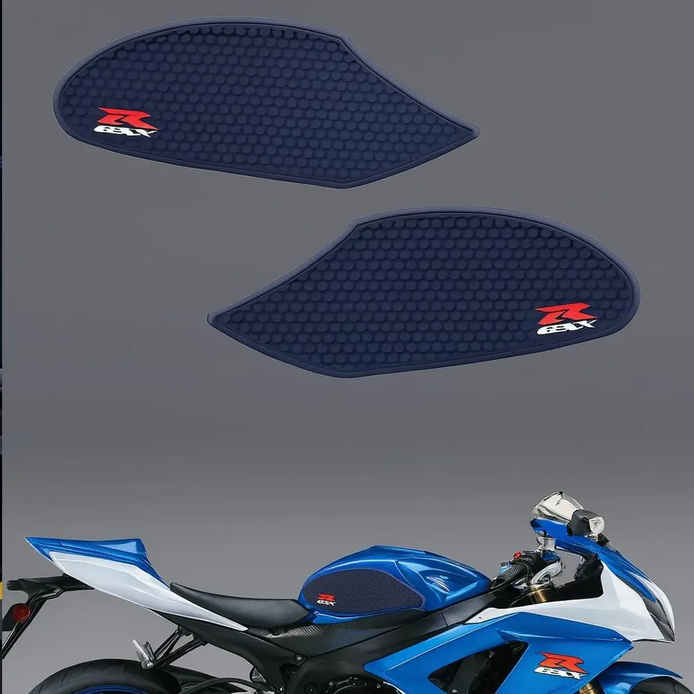 Motorcycle Accessories Side Fuel Tank Pad Protector Stickers Decal Gas Knee Grip Traction Pad for GSXR600 GSXR750 GSX-R 600 750 2006 2007, PVC Rubber Material, Black