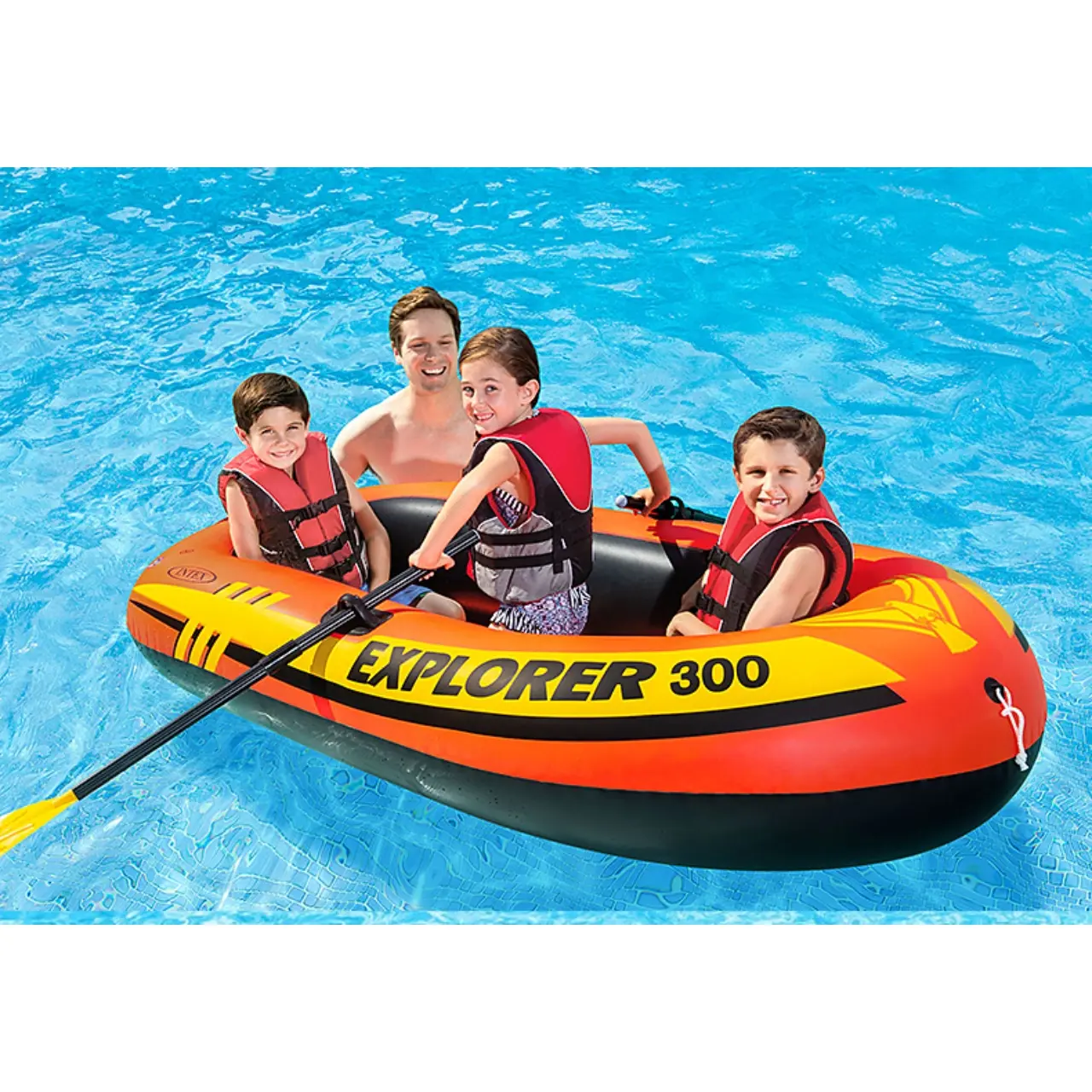 Extra Large Inflatable Boat for Three People, Rubber Kayak with Paddle and Pump Included, Dimensions 211x117x41cm, Perfect for Water Activities