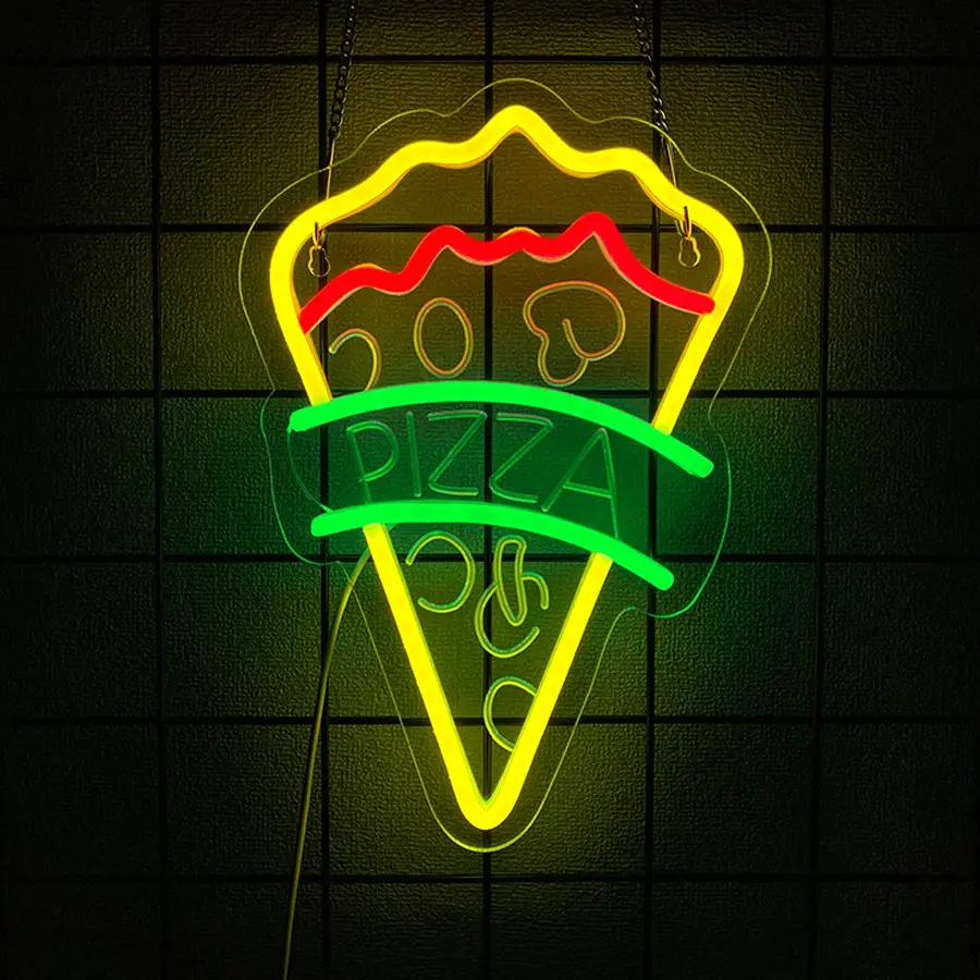 Pizza Neon Light, USB Powered Wall-Mounted Decorative Lamp, Perfect for Parties, Birthdays, and Holidays, Festive Atmosphere Enhancer, Decorative Ambiance Lighting