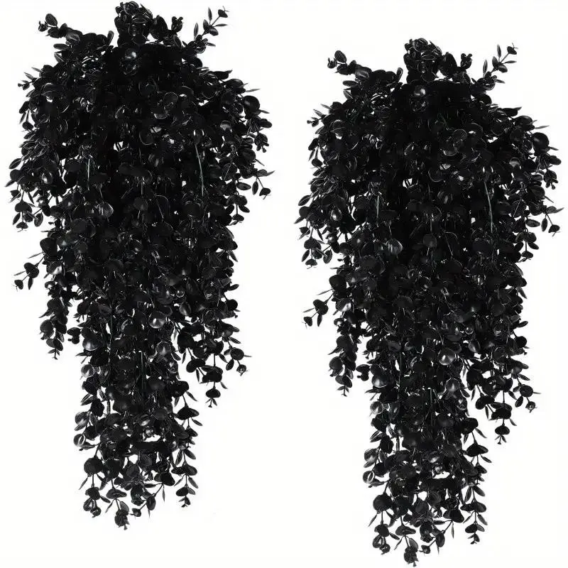 6-Pack Eucalyptus Garland Hanging Vines, Gothic Halloween Decorations Outdoor, Wednesday Aesthetic, Spooky Season, Indoor Outdoor Party Decoration