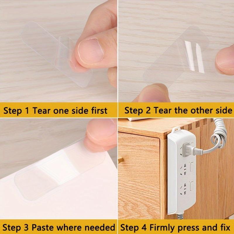 Double Sided Adhesive Tape, Durable Long Lasting Adhesive Double Sided Super Strong Adhesion, Waterproof Removable Clear Invisible Adhesive Mounting Tape for Walls, Arts and Crafts, Multifunctional Adhesive Tape for Home & Office