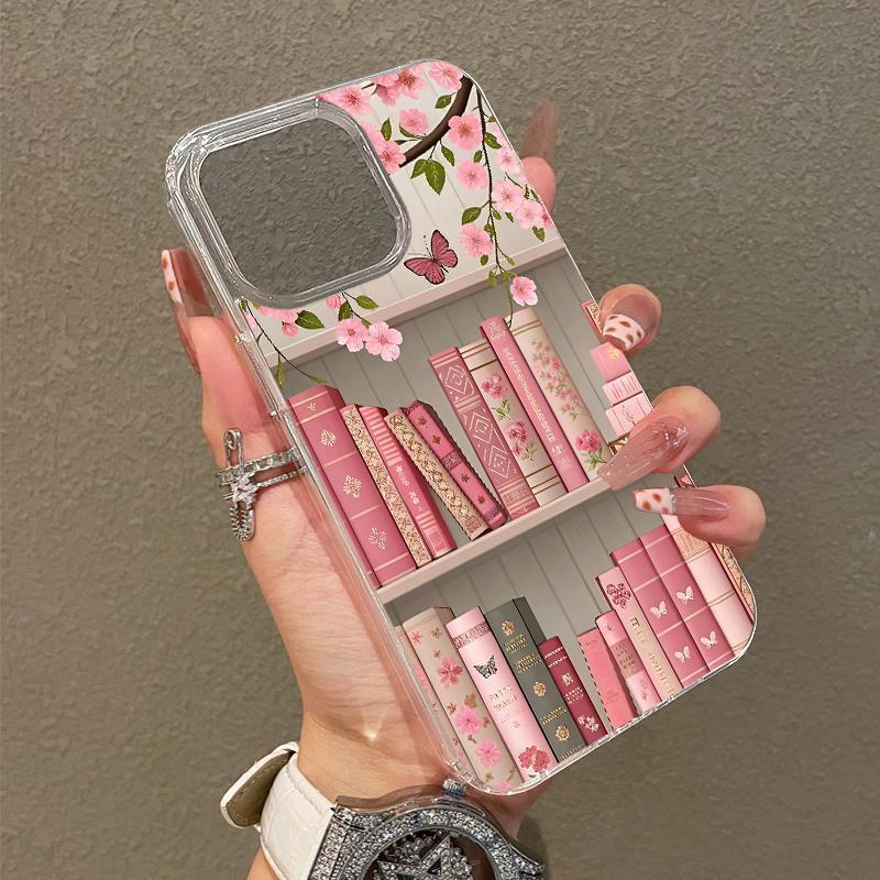 DarlingCase Soft Girl Magnetic Case for iPhone11/12/13/14/15/16/17/promax, Blossom Bookshelf Lightweight, Drop-Proof, Perfect for Teen Girls