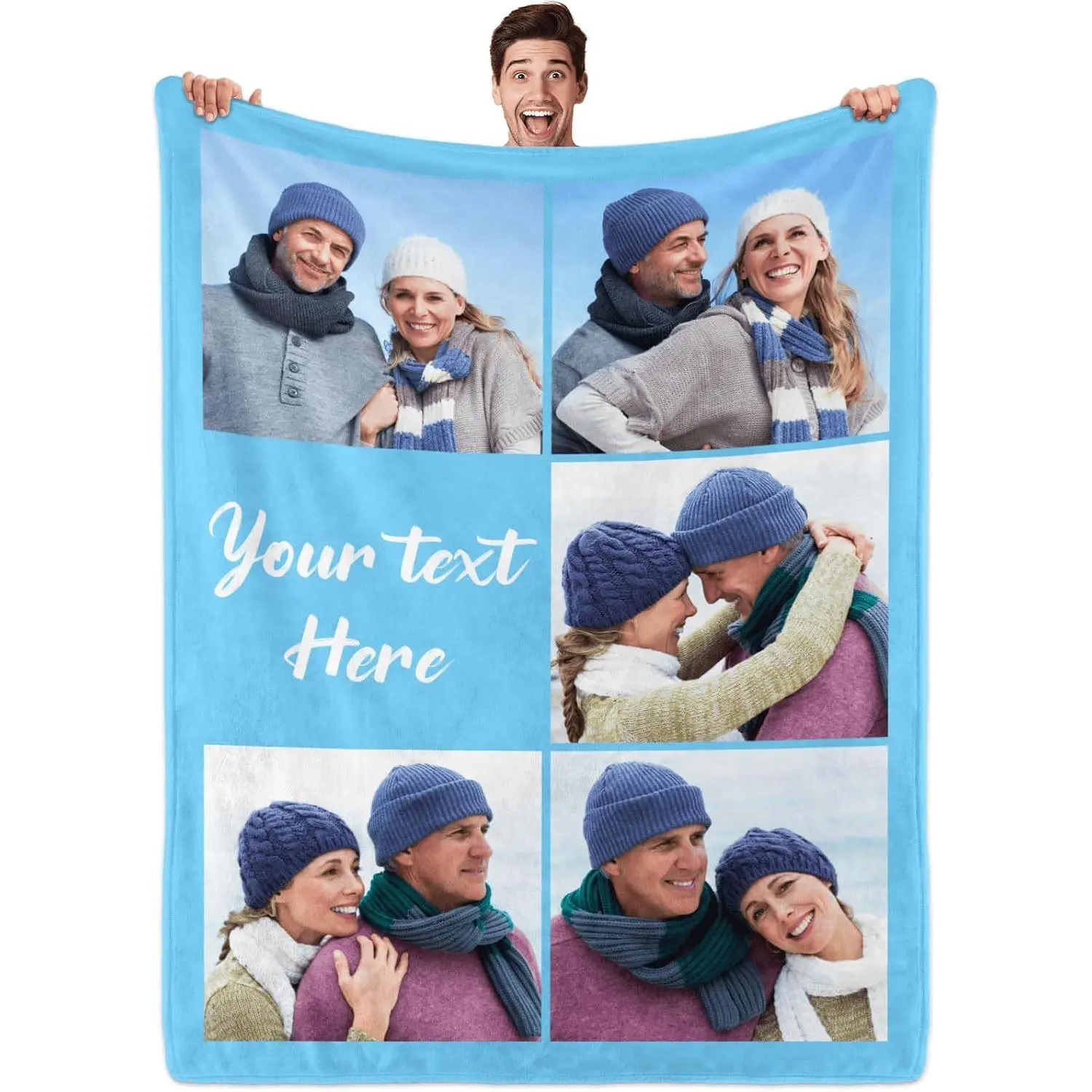 Sparklove Custom Blanket with Photos, Personalized Blankets with Picture, I Love You Girlfriend Boyfriend Couples Gifts, for Birthday Christmas Women Men Adult Kids Mom Dad Wife Husband