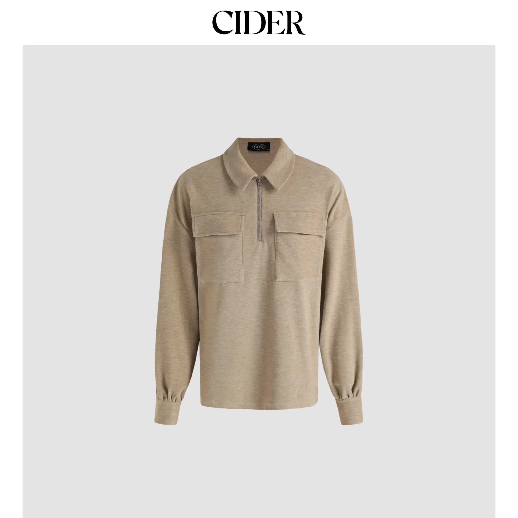 Cider [size 2-10] Tan Solid Zip Up Top SummerWins SummerFinds