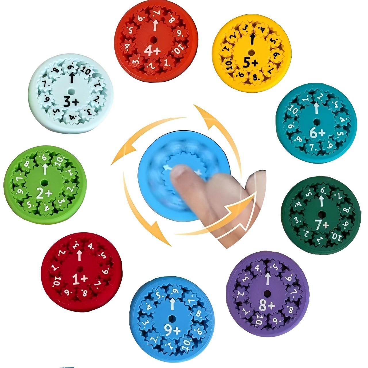 Creative Fingertip Gyroscope Math Fidget Toy, 9 Counts/set Spinner, Addition, Subtraction, Multiplication, and Division Fidget Toy for Kids, Math Learning Tools